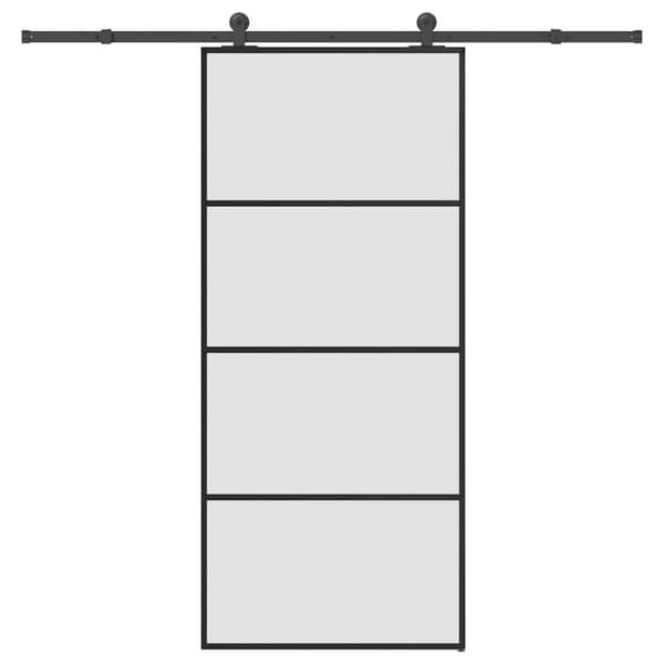 vidaXL Liukuovi asennustarvikkeilla 90x205 cm ESG lasi ja alumiini