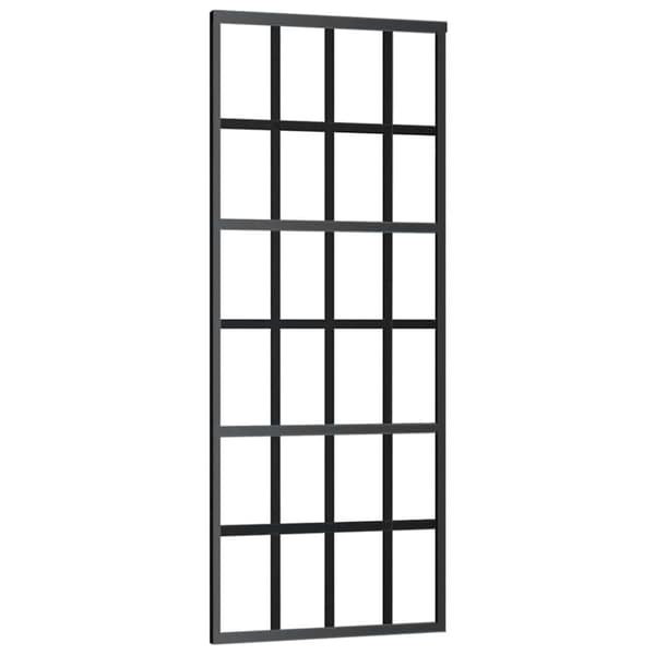 vidaXL Skjutdörr med beslagset ESG glas och aluminium 76x205 cm