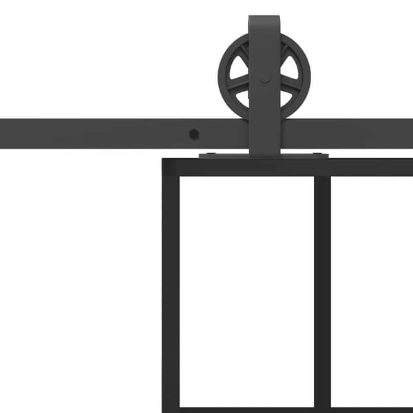 vidaXL Skjutdörr med beslagset ESG glas och aluminium 76x205 cm
