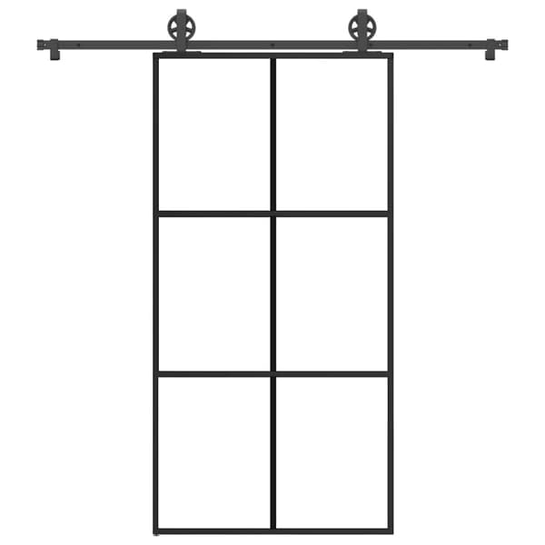 vidaXL skydedør m. monteringssæt 102x205cm sikkerhedsglas og aluminium