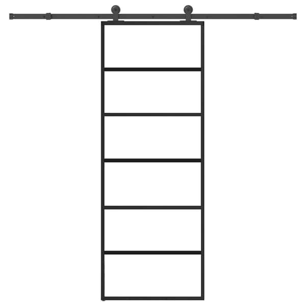 vidaXL Skjutdörr med beslagset ESG glas och aluminium 76x205 cm