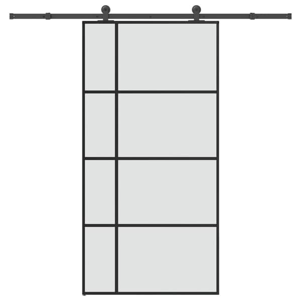 vidaXL Skjutdörr med hårdvara 102,5x205 cm ESG-glas och aluminium