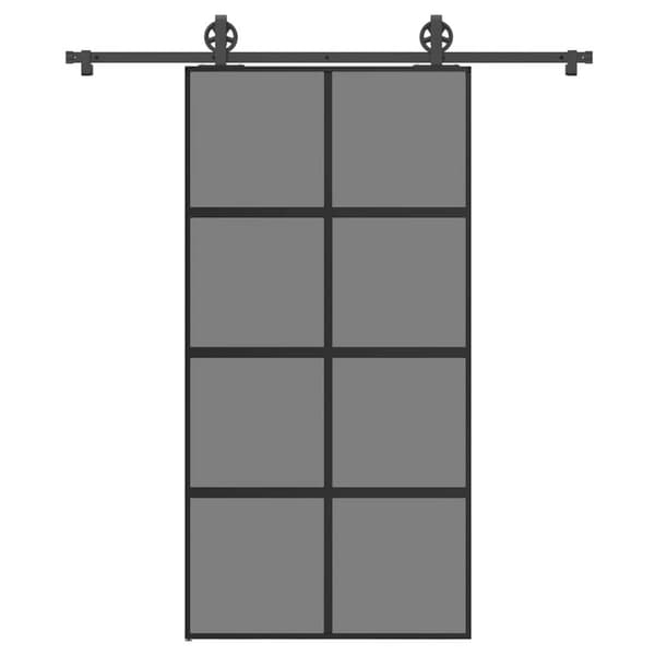 vidaXL skydedør med hardwaresæt 102,5x205 cm hærdet glas og aluminium