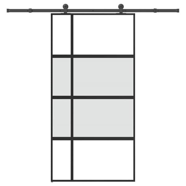 Skjutdörr med beslag 102,5x205 cm härdat glas och aluminium