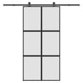 Miniatyrbild 1 av 8: vidaXL Skjutdörr med hårdvara 102,5x205 cm härdat glas och aluminium