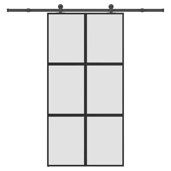 vidaXL skydedør med hardwaresæt 102,5x205 cm hærdet glas og aluminium