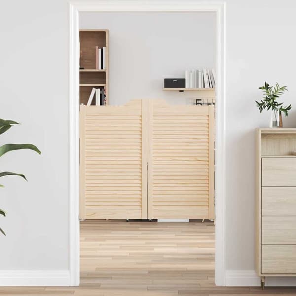 Slagdörrar lamelldesign 2-par 90x100 cm massivt trä furu