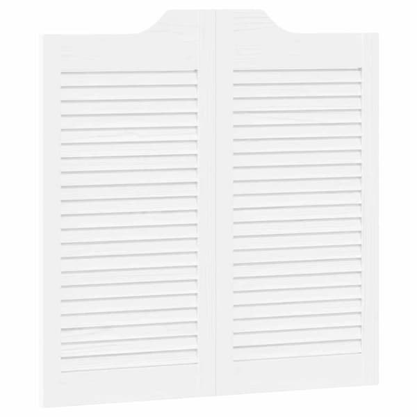 Slagdörrar lamelldesign 1-par vit 80x80 cm