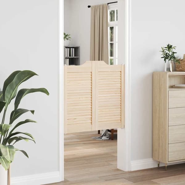 vidaXL svingdøre 1-par 80x80 cm lameldesign massivt fyrretræ