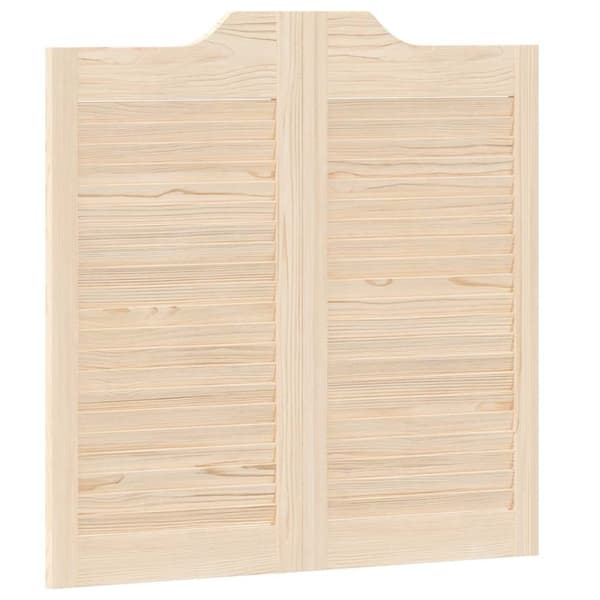 vidaXL svingdøre 1-par 80x80 cm lameldesign massivt fyrretræ
