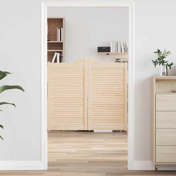 vidaXL svingdøre 2-par 90x100 cm lameldesign massivt fyrretræ