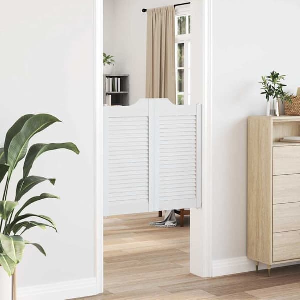 vidaXL Slagdörrar lamelldesign 2-par vit 80x80 cm