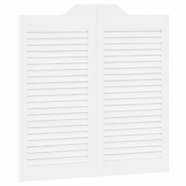 vidaXL Slagdörrar lamelldesign 2-par vit 80x80 cm