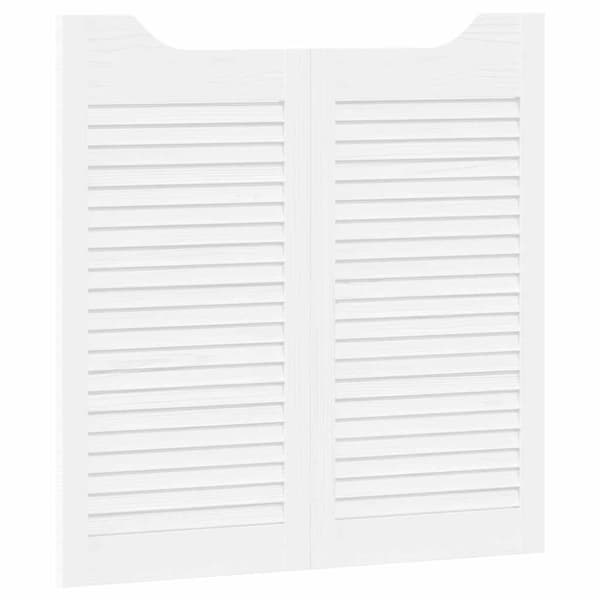vidaXL Slagdörrar lamelldesign 2-par vit 80x80 cm