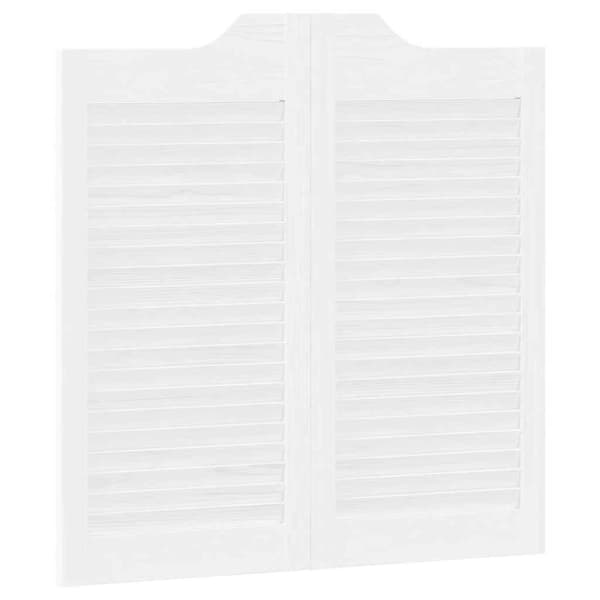vidaXL Slagdörrar lamelldesign 2-par vit 80x80 cm