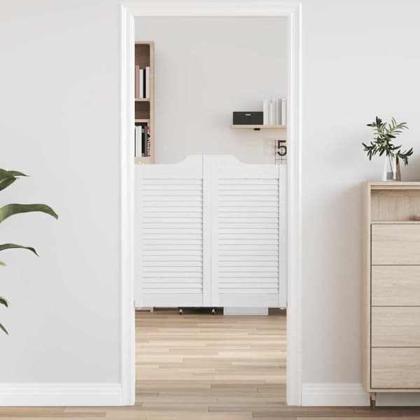 vidaXL Slagdörrar lamelldesign 2-par vit 80x80 cm