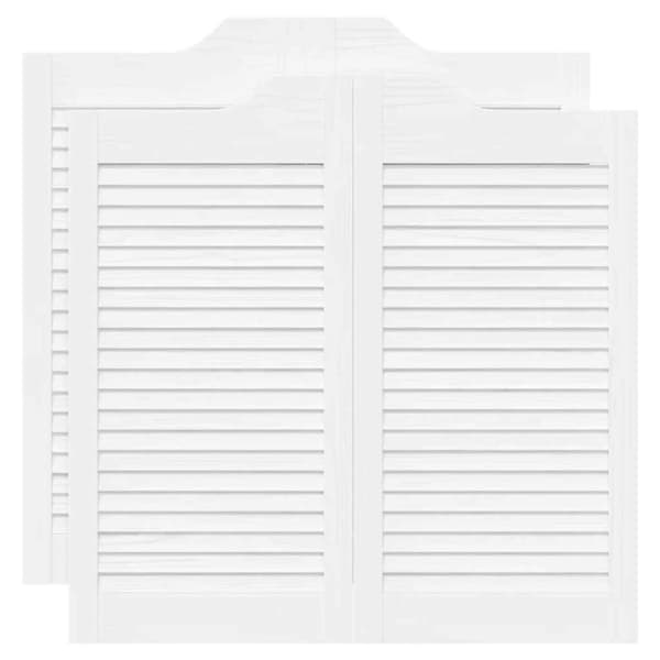 vidaXL Slagdörrar lamelldesign 2-par vit 80x80 cm