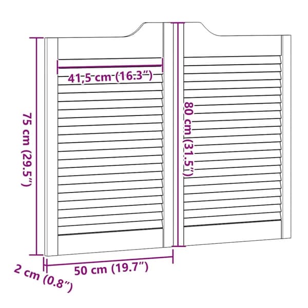vidaXL Slagdörrar lamelldesign 1-par 80x100 cm massiv trä furu
