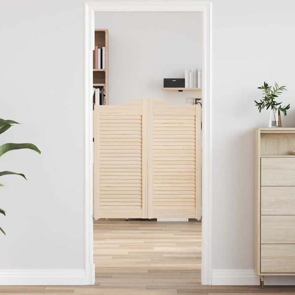 vidaXL svingdøre 1-par 90x80 cm lameldesign massivt fyrretræ
