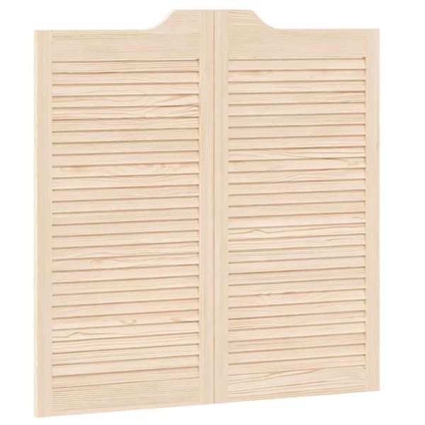 vidaXL Slagdörrar lamelldesign 1-par 100x100 cm massiv trä furu