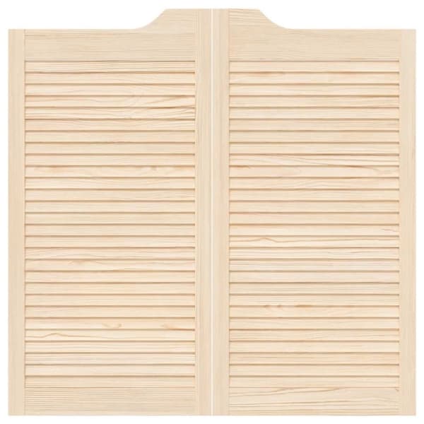 vidaXL svingdøre 2-par 100x100 cm lameldesign massivt fyrretræ
