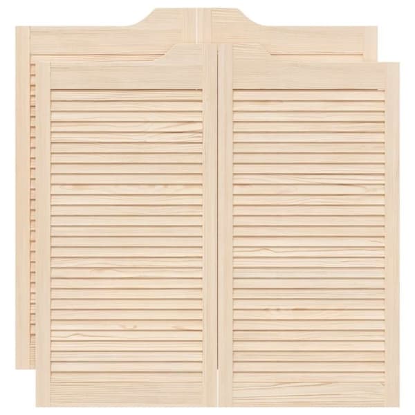 vidaXL svingdøre 2-par 100x100 cm lameldesign massivt fyrretræ