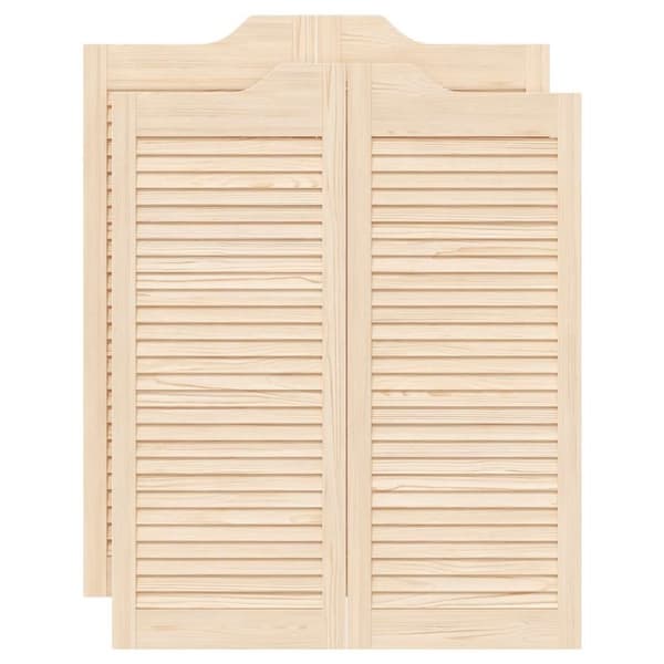 vidaXL svingdøre 2-par 100x80 cm lameldesign massivt fyrretræ