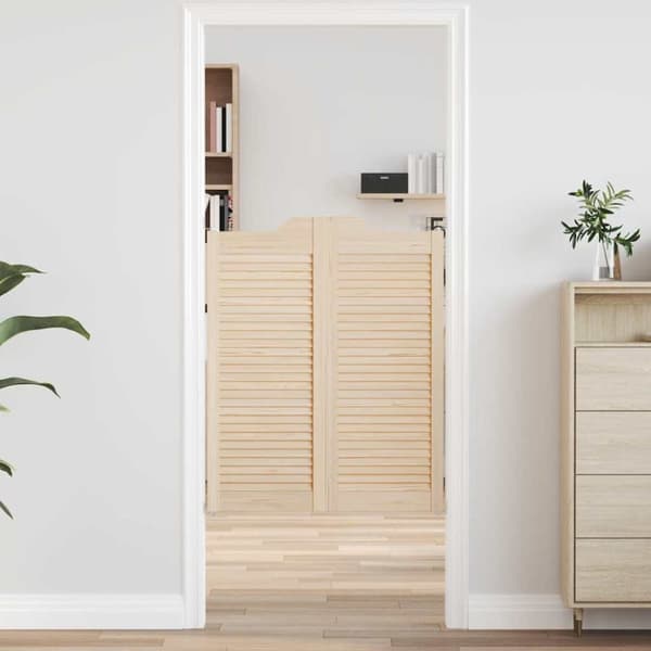 vidaXL svingdøre 2-par 100x80 cm lameldesign massivt fyrretræ