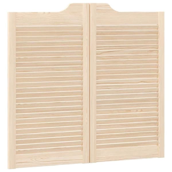 vidaXL Slagdörrar lamelldesign 2-par 90x100 cm massivt trä furu