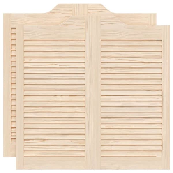 vidaXL svingdøre 2-par 80x80 cm lameldesign massivt fyrretræ