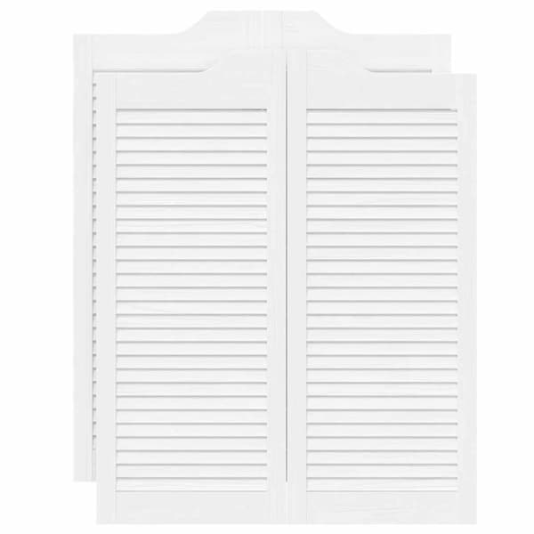vidaXL svingdøre 2-par 100x80 cm lameldesign hvid