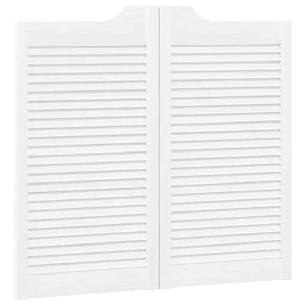 vidaXL svingdøre 2-par 90x80 cm lameldesign hvid