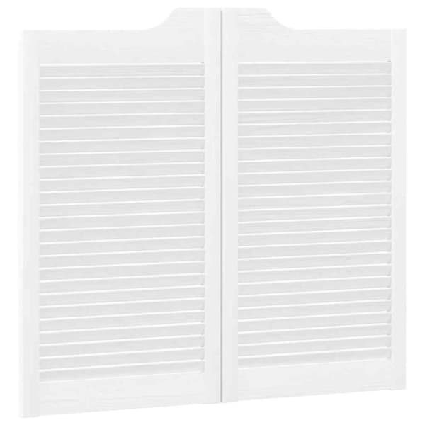 vidaXL svingdøre 2-par 90x80 cm lameldesign hvid