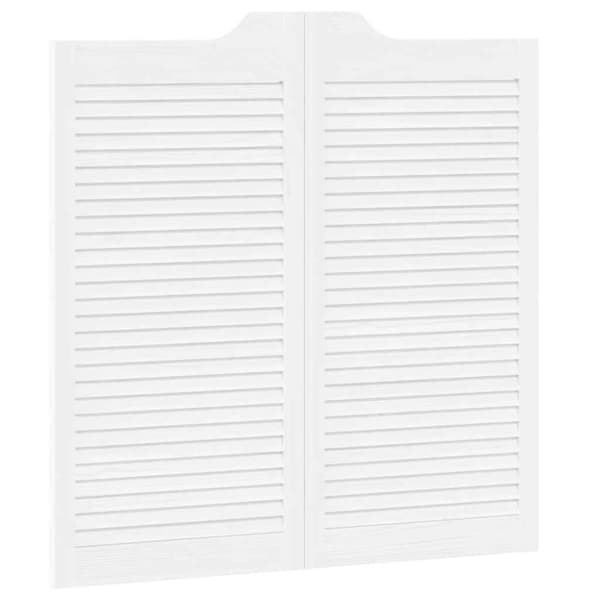 vidaXL Slagdörrar lamelldesign 1-par vit 100x100 cm