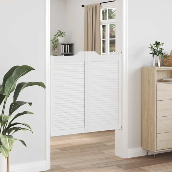 vidaXL Slagdörrar lamelldesign 1-par vit 100x100 cm