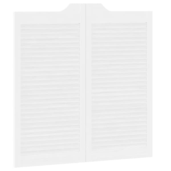 vidaXL Slagdörrar lamelldesign 1-par vit 100x100 cm
