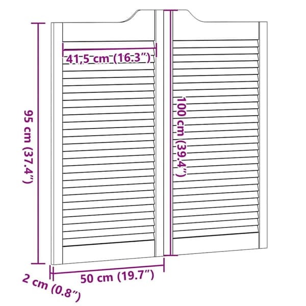 vidaXL Slagdörrar lamelldesign 1-par vit 100x100 cm