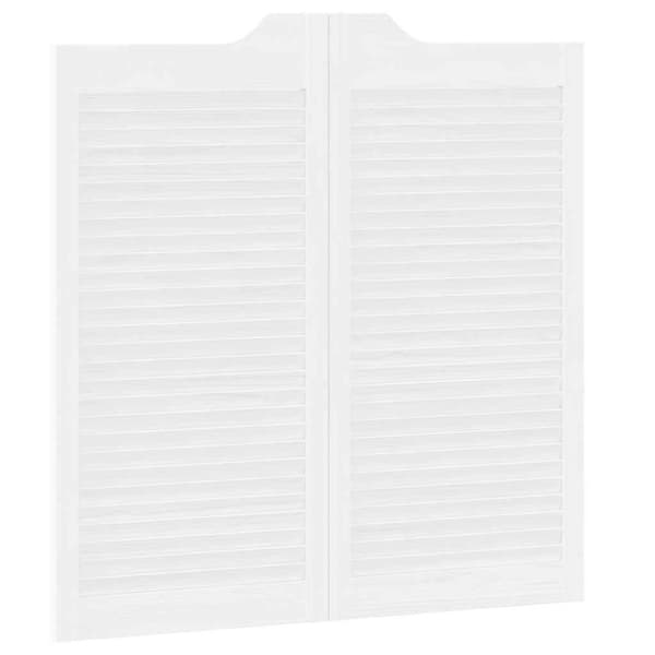 vidaXL svingdøre 2-par 100x100 cm lameldesign hvid
