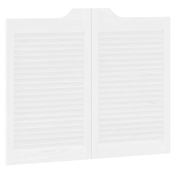 vidaXL Slagdörrar lamelldesign 2-par vit 80x100 cm