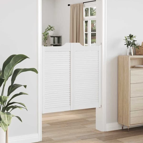 vidaXL Slagdörrar lamelldesign 2-par vit 100x100 cm