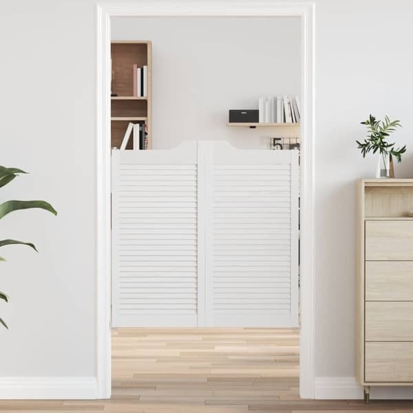 vidaXL Slagdörrar lamelldesign 2-par vit 100x100 cm