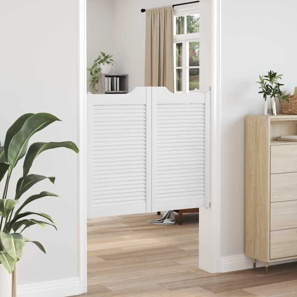 vidaXL Slagdörrar lamelldesign 2-par vit 90x100 cm