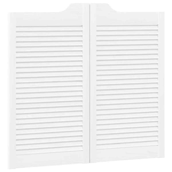 vidaXL Slagdörrar lamelldesign 2-par vit 90x100 cm