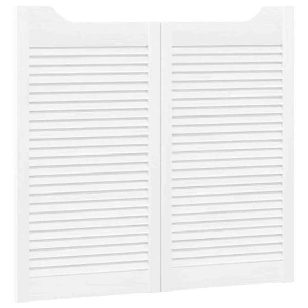vidaXL Slagdörrar lamelldesign 2-par vit 90x100 cm