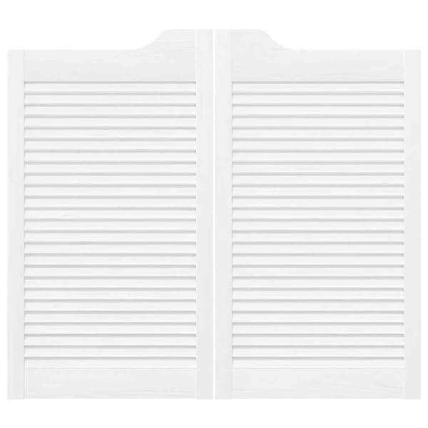 vidaXL Slagdörrar lamelldesign 2-par vit 90x100 cm