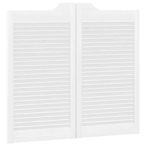 vidaXL Slagdörrar lamelldesign 2-par vit 90x100 cm