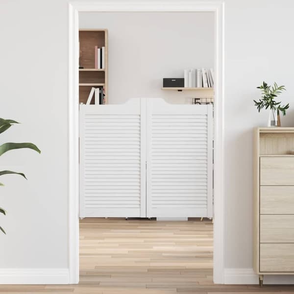 vidaXL Slagdörrar lamelldesign 2-par vit 90x100 cm