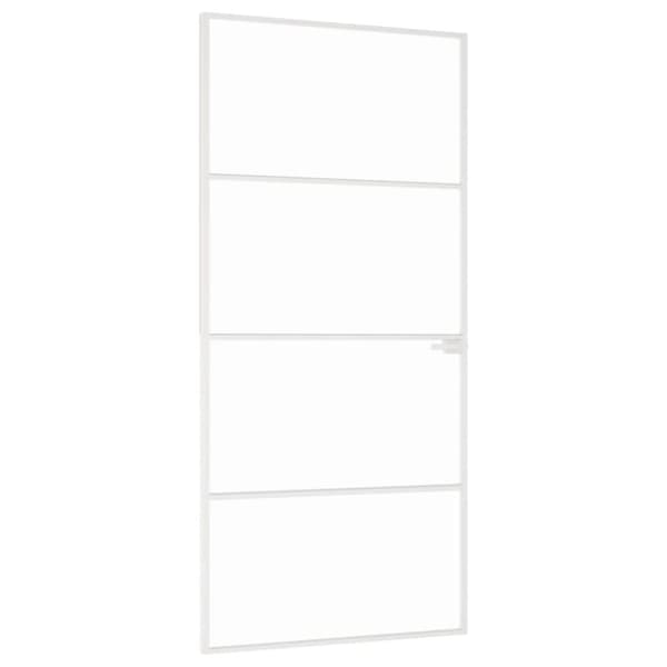 Innerdörr 93x201,5 cm härdat glas och aluminium slim