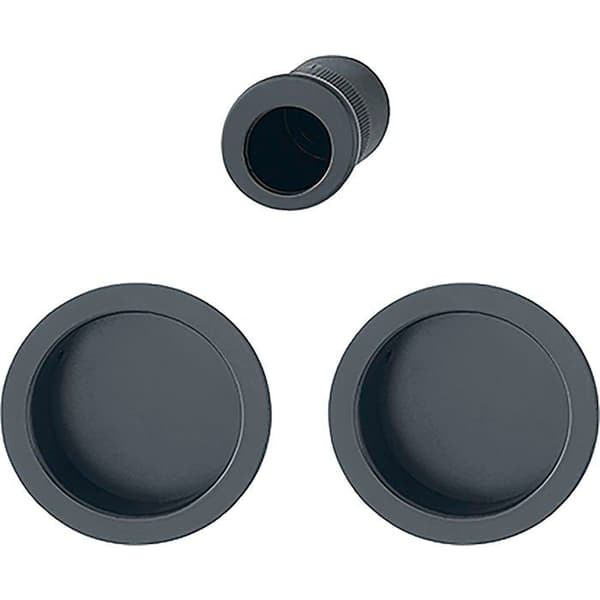 Hoppe - 11952982 - Set av 2 blinda rund rosetter med stjärnformad handtag - I matt svart aluminium
