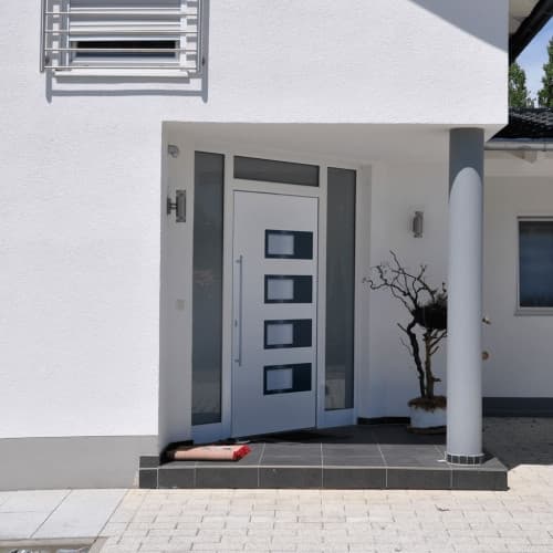 Ytterdörr vit 100x200 cm aluminium och PVC